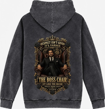 LUNØIR StudioSweater majica 'The Boss Chair' - crna boja: prednji dio