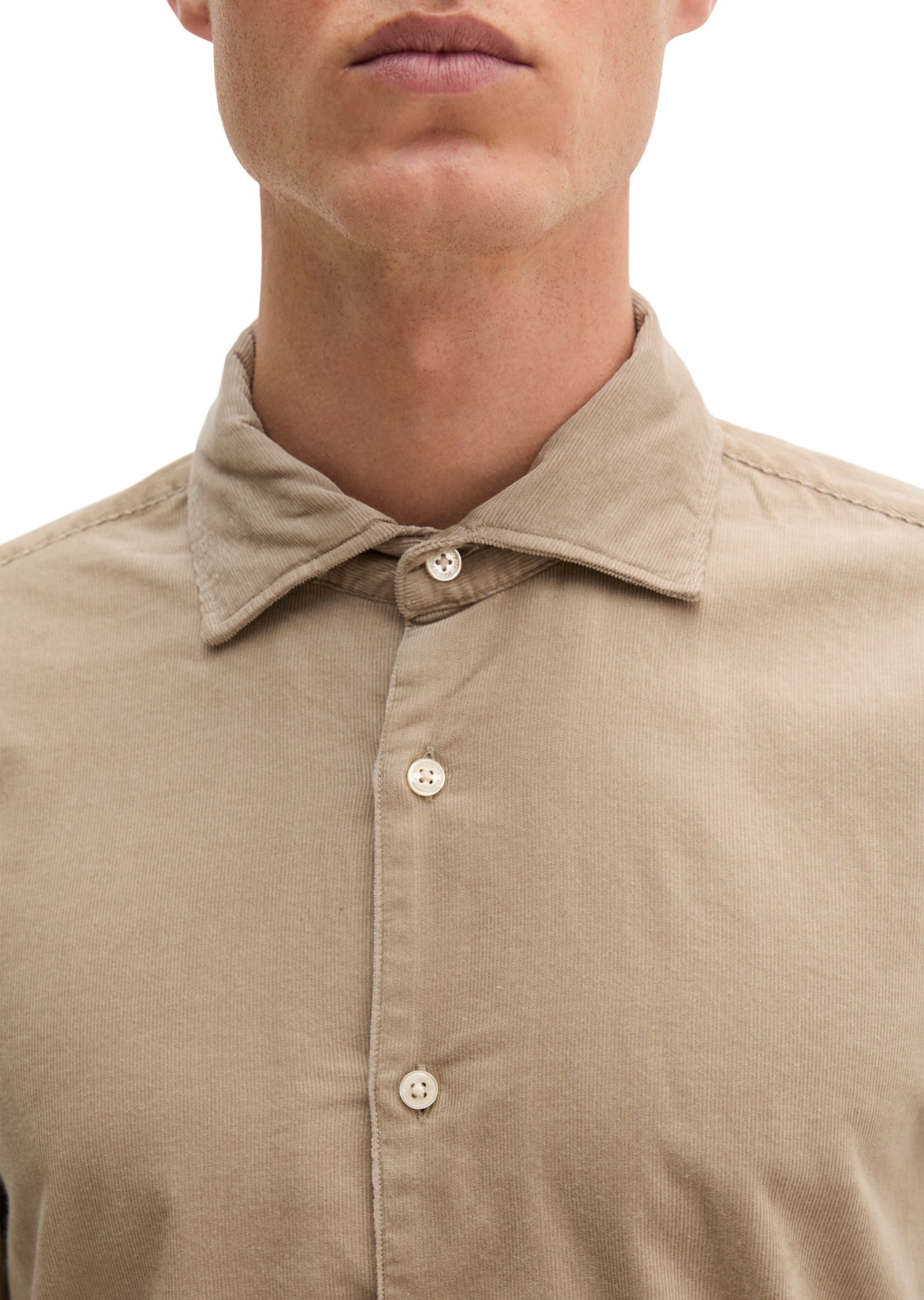 Marc O'Polo Regular fit Button Up Shirt in Beige: front