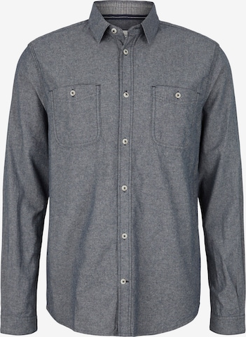 TOM TAILOR Button Up Shirt in Blue: front