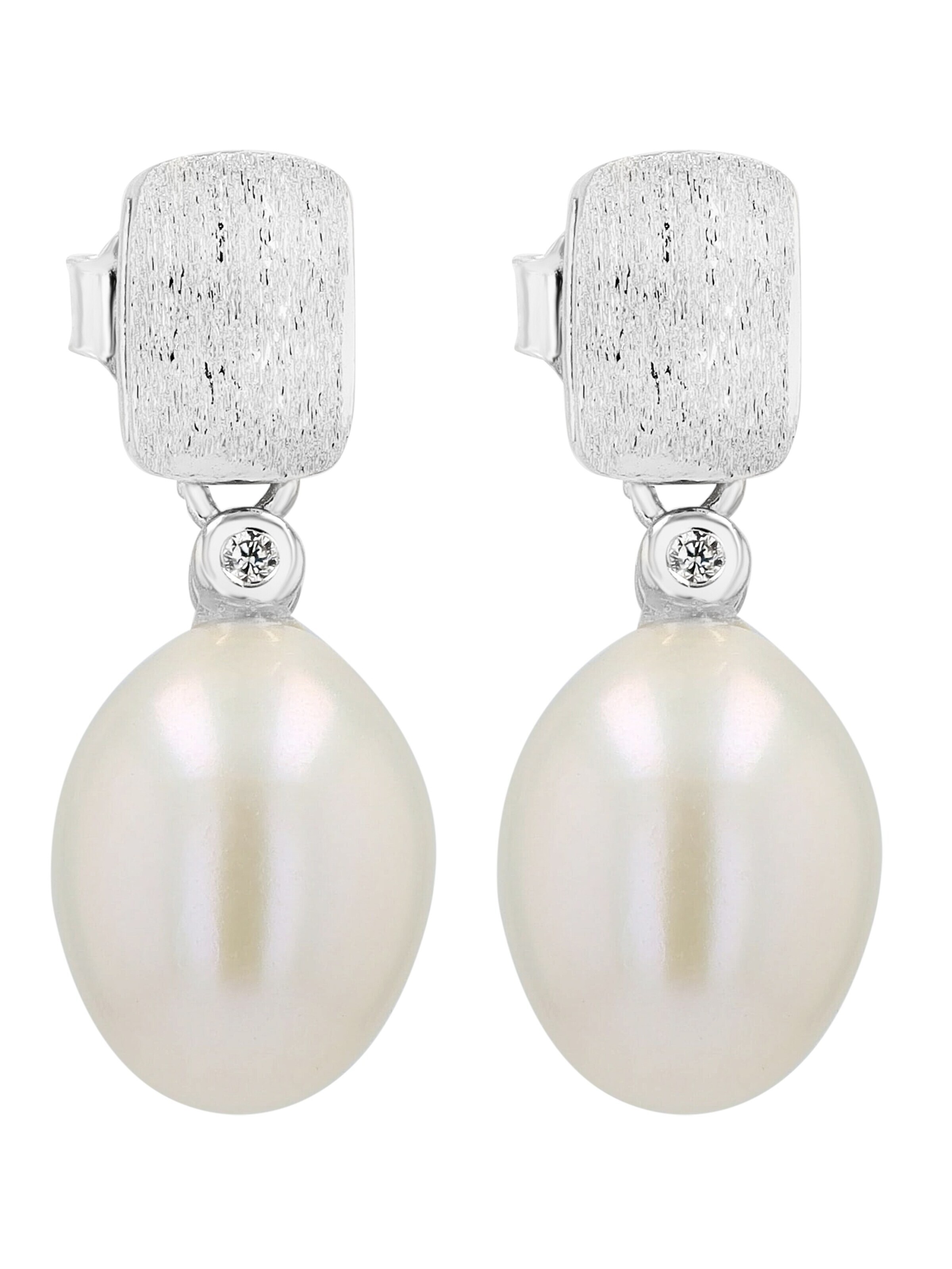 Akzent Earrings '"Mella" aus 925 Sterlingsilber, rhodiniert, langlebig' in Silver: front