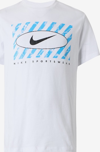 XS dydžio Marškinėliai iš Nike Sportswear, spalva – dangaus žydra / juoda / balta, Prekių apžvalga