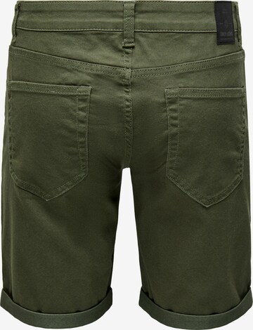 Only & Sons Normalny krój Spodnie 'Ply' w kolorze zielony