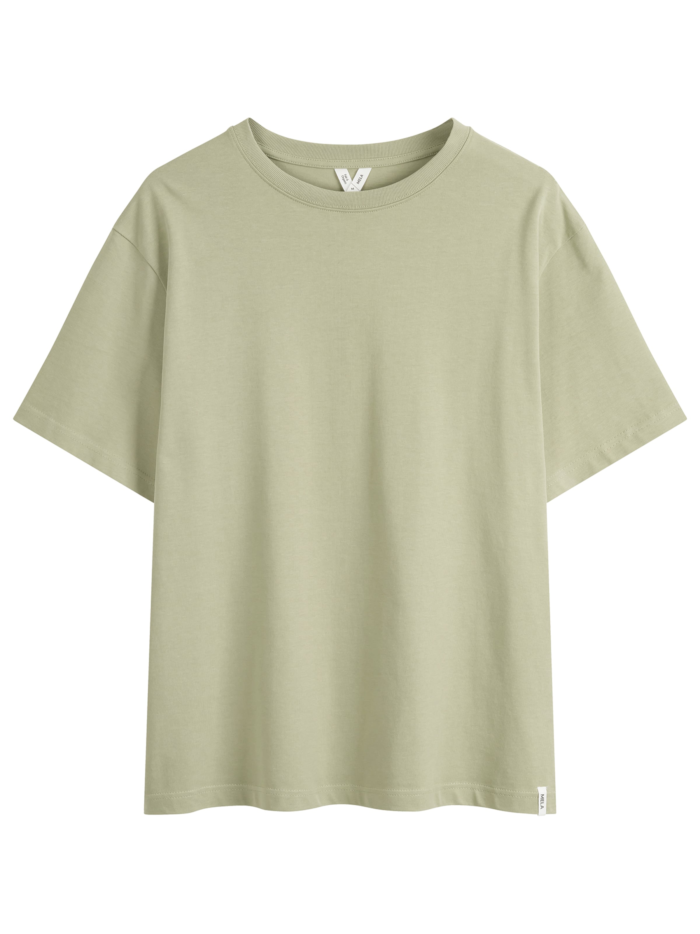 MELA T-shirt 'Bhajan' i grön: framsida