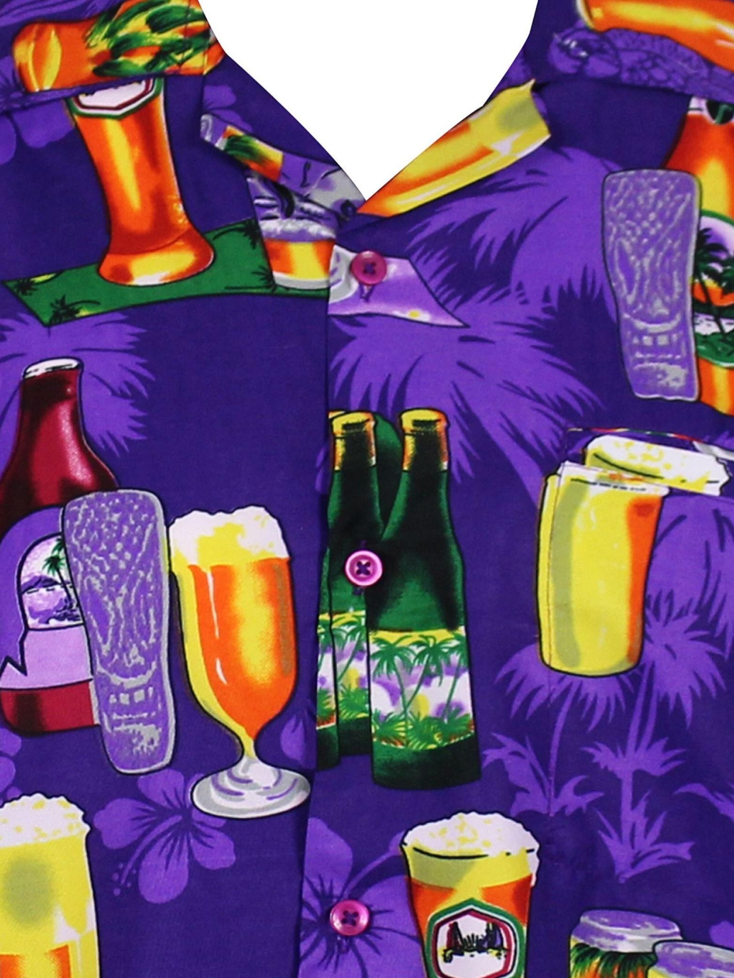 King Kameha Shirt 'Beerbottle' in Purple