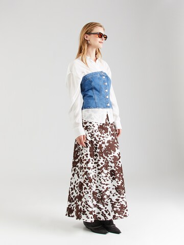 Gonna 'PCMARI' di PIECES in marrone