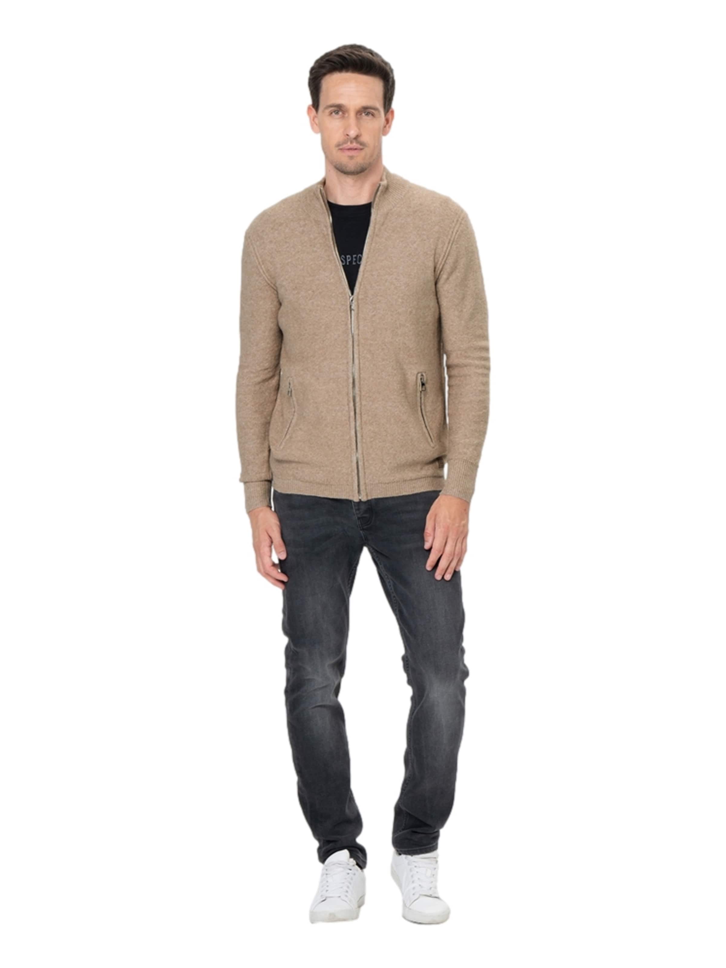 Key Largo Gebreid vest 'Elevator' in Beige