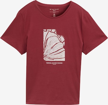 TOM TAILOR Тениска в червено: отпред