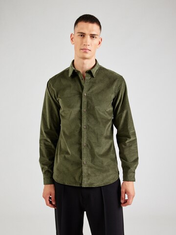 anerkjendt Regular fit Button Up Shirt 'LEIF' in Green: front