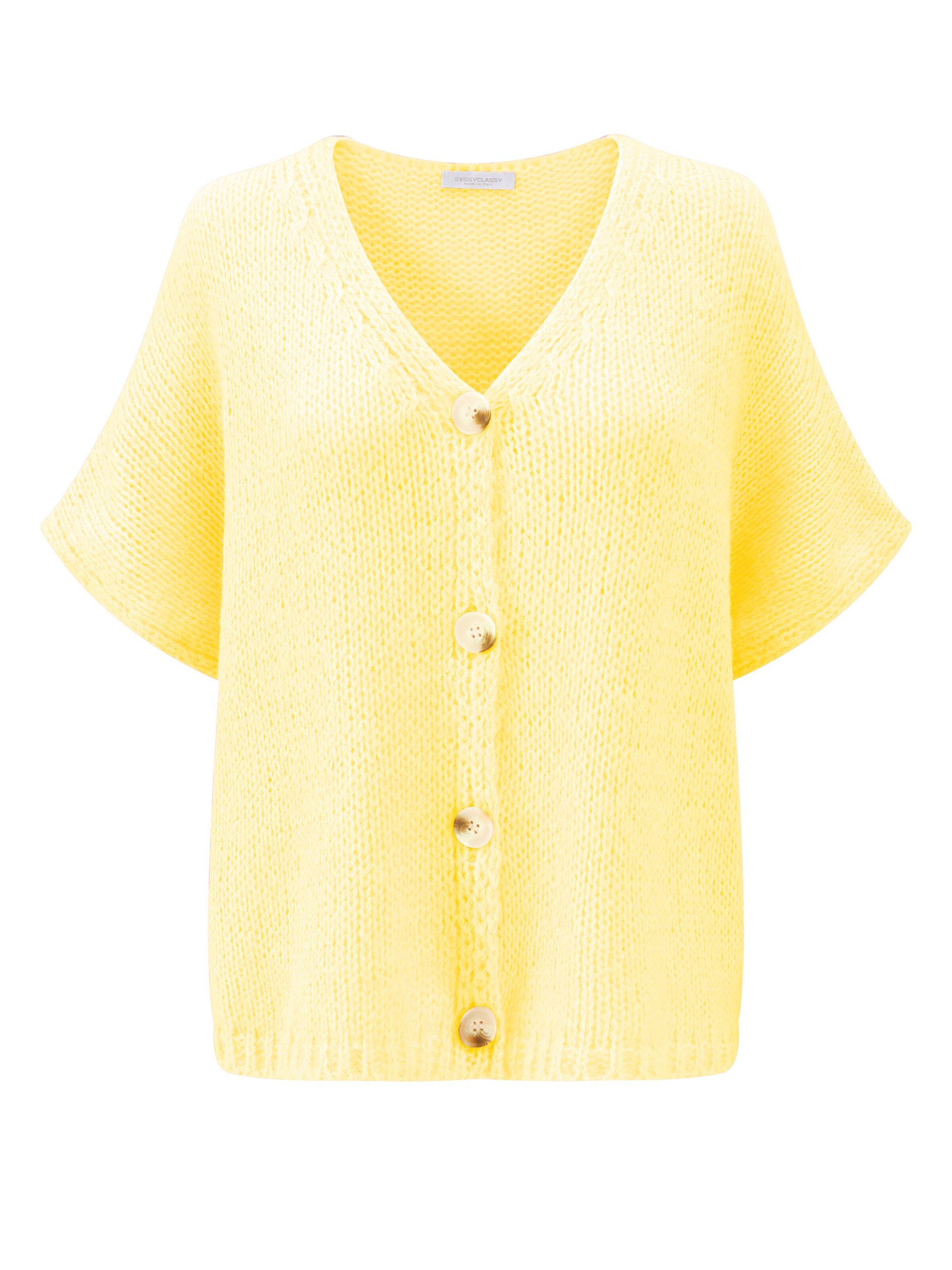 SASSYCLASSY Oversizestrickjacke‌ in Gelb: Vorderseite