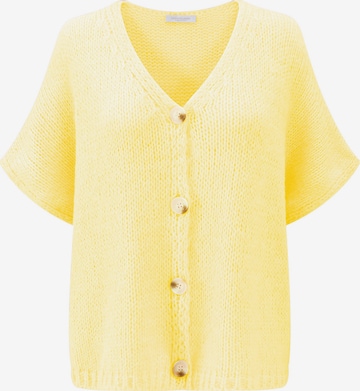 SASSYCLASSY Oversizestrickjacke in Gelb: Vorderseite