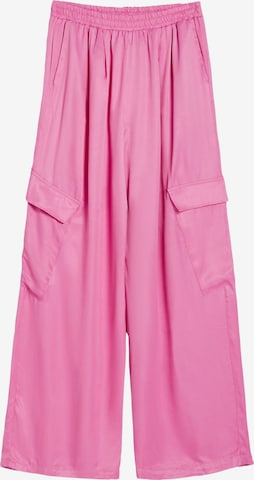 Bershka Široke hlačnice Kargo hlače | roza barva: sprednja stran