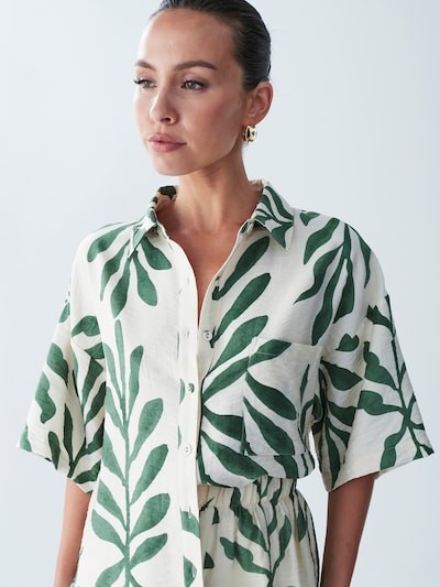 St MRLO Chemisier 'Kady' en vert / blanc, Vue avec produit