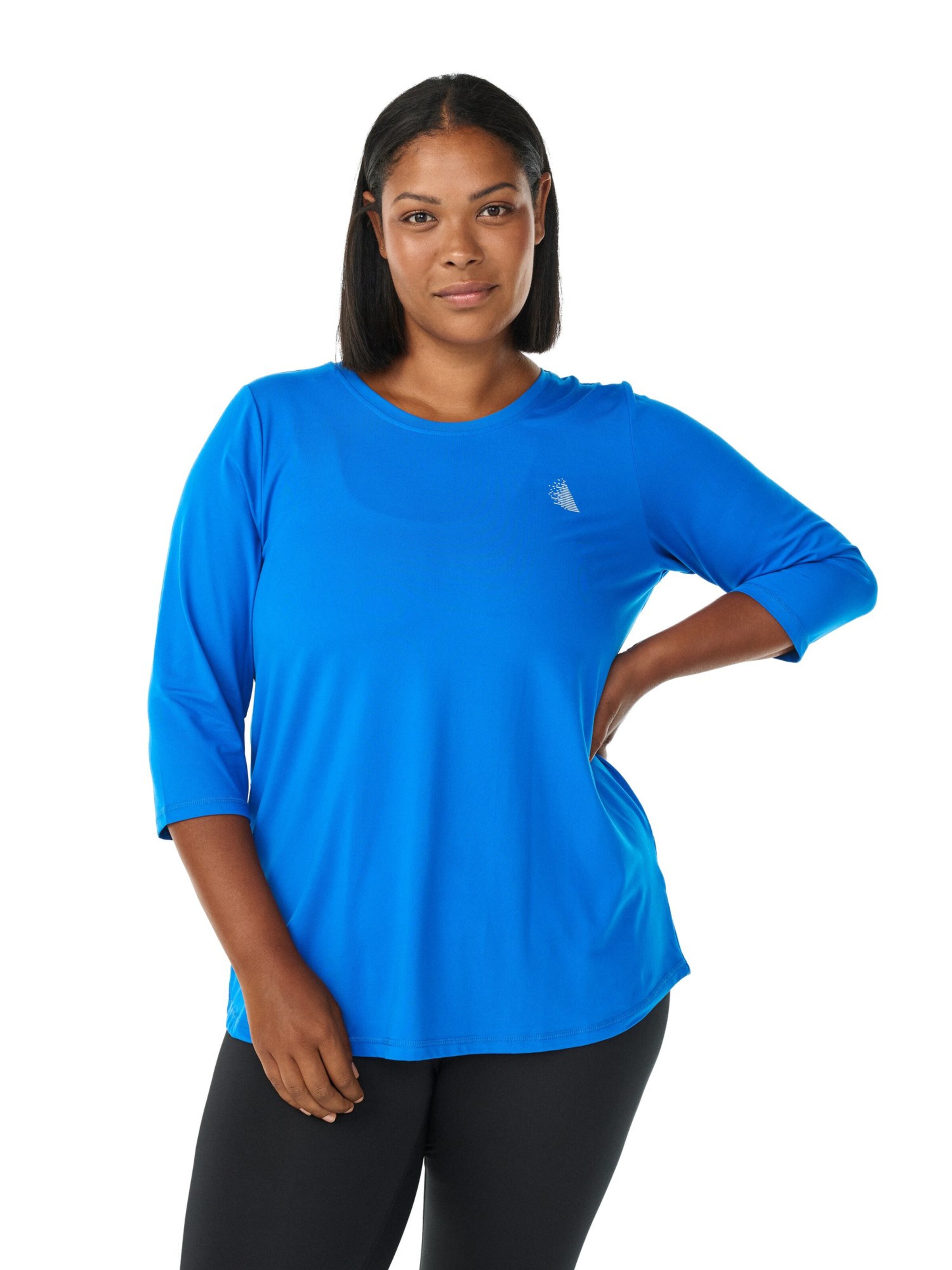Active by Zizzi Shirt 'Abasic One' in Blau: Vorderseite