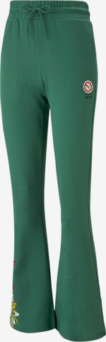 évasé Pantalon PUMA en vert : devant