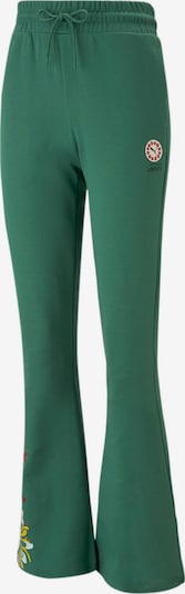 PUMA Pantalon en vert gazon / rouge feu / noir / blanc, Vue avec produit