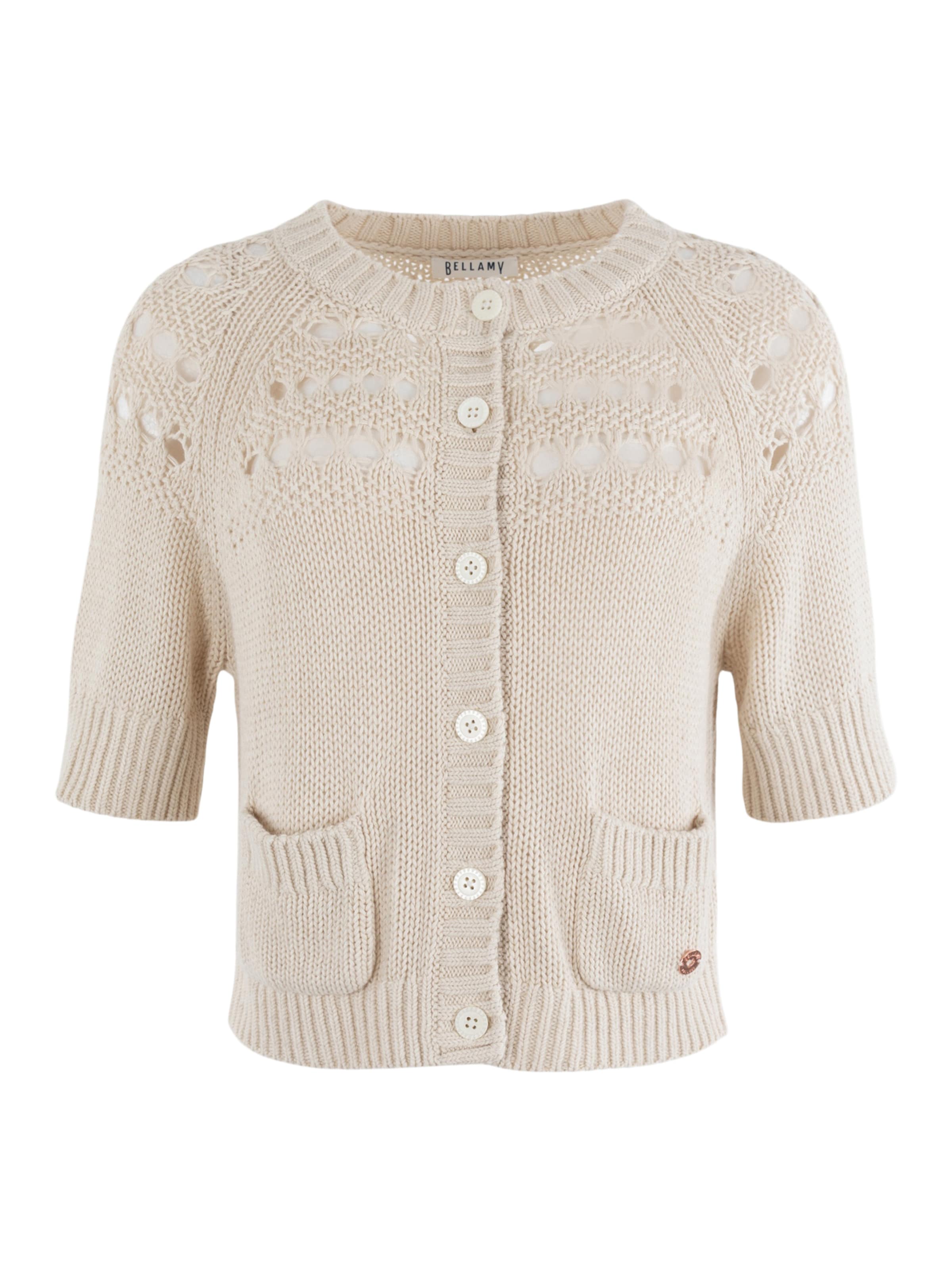 Bellamy Gallery Strickjacke 'Rika'‌‌‌ in Weiß: Vorderseite