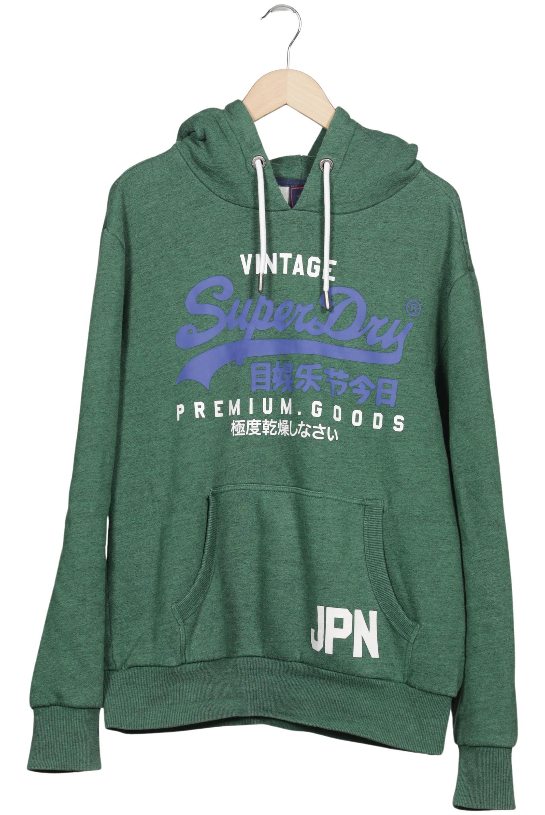 Superdry Sweatshirt & Zip-Up Hoodie in XXL in Green: front
