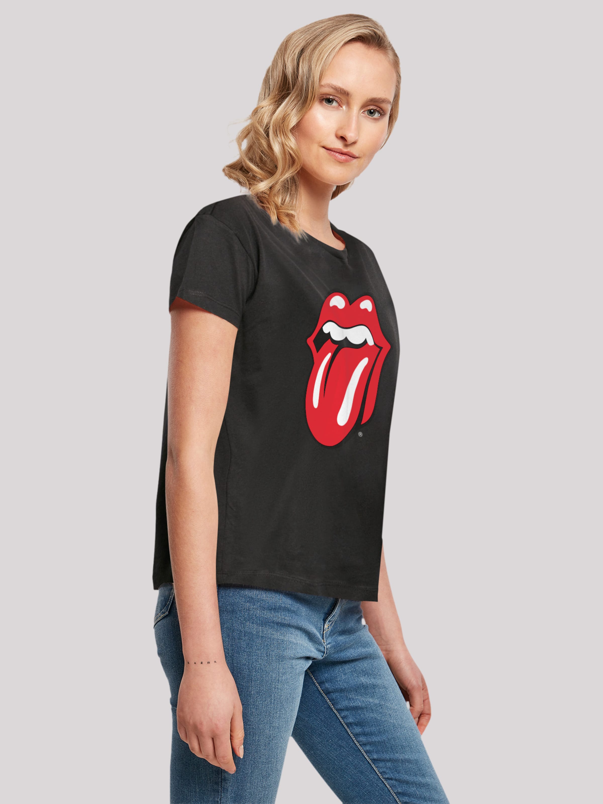 F4NT4STIC T-Shirt \'The Rolling Stones Classic Tongue\' in Schwarz | ABOUT YOU