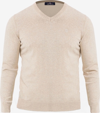 Jimmy Sanders Pull-over en beige / blanc, Vue avec produit