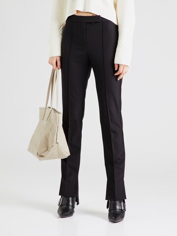 Coupe slim Pantalon à plis 'Tizena' BOSS en noir : devant