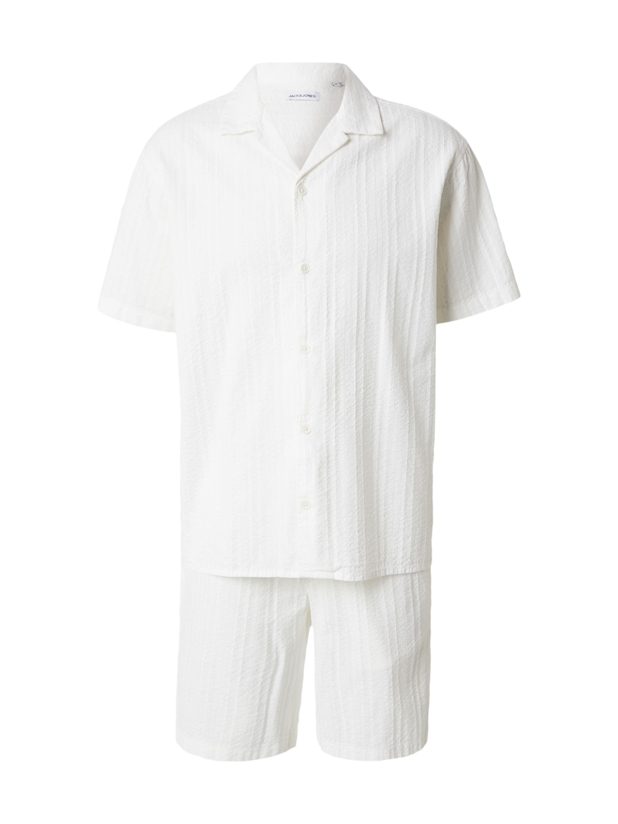 JACK & JONES Rovný strih Joggingová súprava 'JJETYSON' - Biela: predná strana