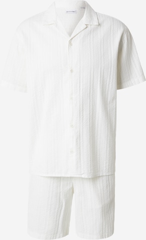 JACK & JONES Rovný strih Joggingová súprava 'JJETYSON' - Biela: predná strana