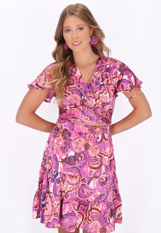 IZIA Blouse 'Festival' in Roze: voorkant