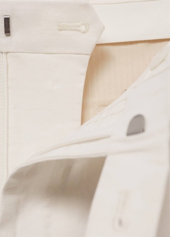 MANGO MAN Slim fit Pleat-Front Pants 'Ethereal' in Beige