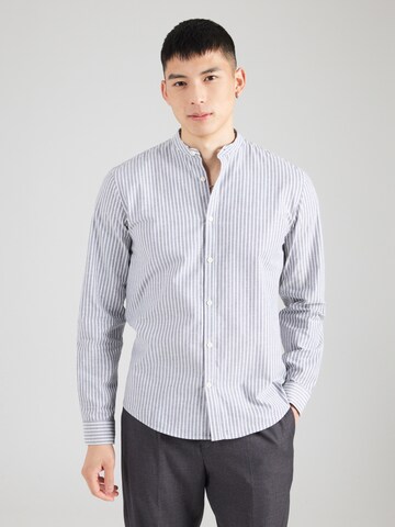 Lindbergh - Regular Fit Camisa 'Manderin' em azul: frente