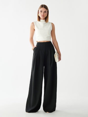Wide Leg Pantalon à pince 'BROOK' BWLDR en noir : devant