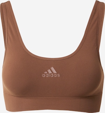 ADIDAS SPORTSWEAR Сутиен 'SCOOP LOUNGE BRA' в кафяво: отпред