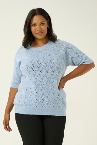KAFFE CURVE Trui 'Tianya' in Blauw: voorkant