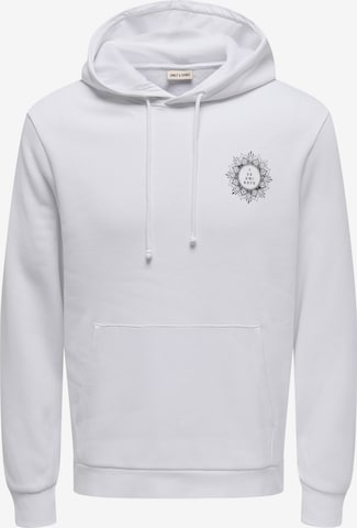 Only & Sons Sweatshirt 'ONSCHASE' in Wit: voorkant
