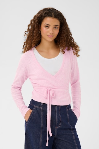 SAINT TROPEZ Gebreid vest in Roze: voorkant