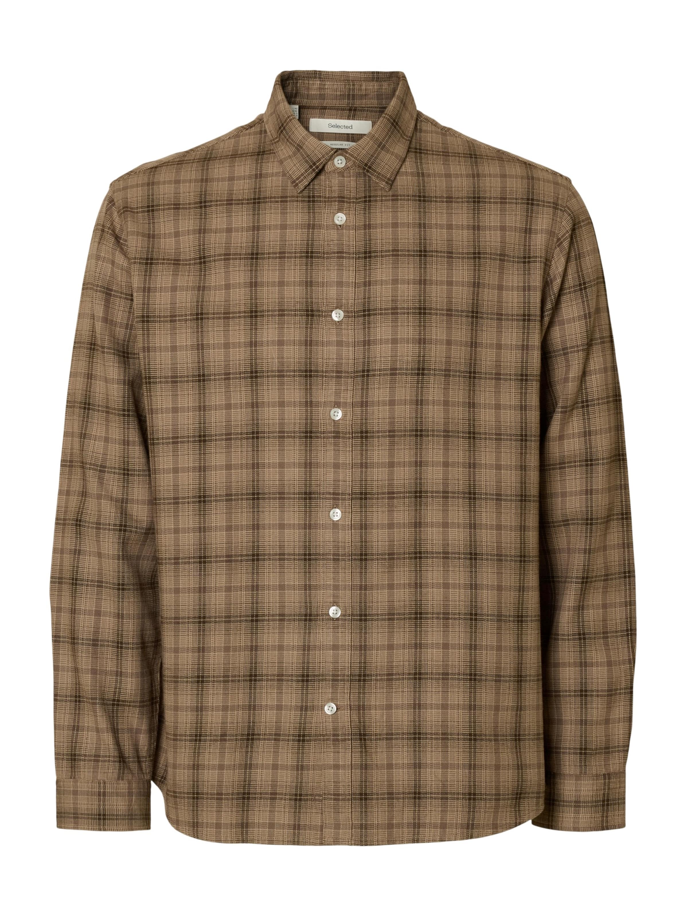 SELECTED Regular Fit Skjorte 'SLHNOAH' i brun: forside