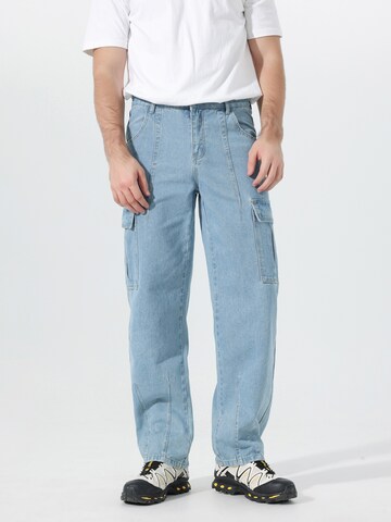 YOUTHUP Loosefit Cargojeans 'Weitbein'‌‌‌‌‌‌‌ in Blau