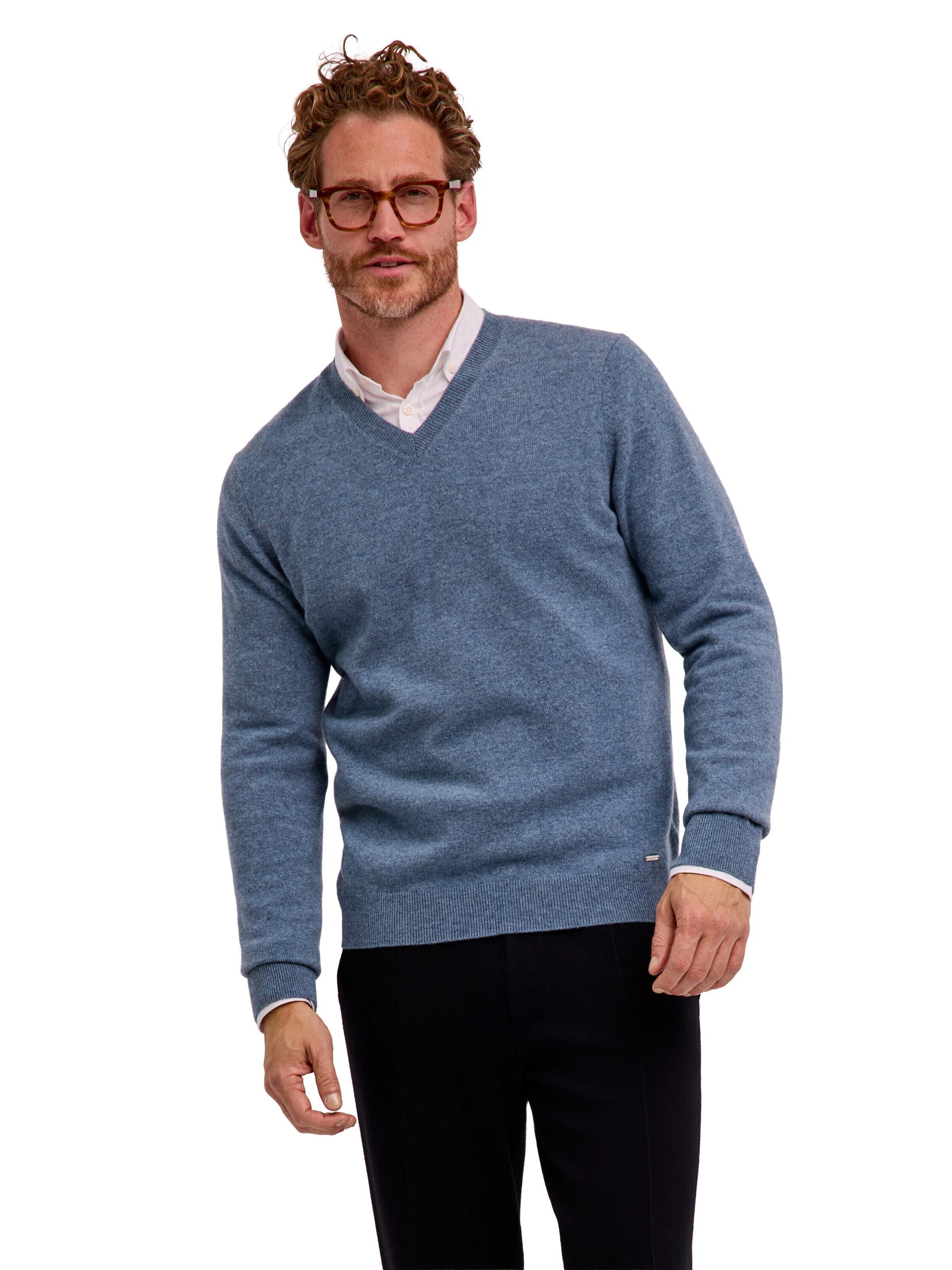 FALKE Pullover 'Pure Cashmere'‌ in Blau: Vorderseite