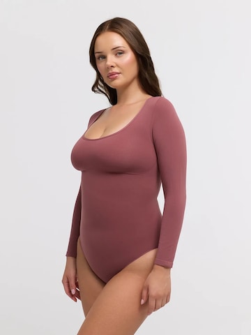 Body modellante 'Longsleeve Sculpting Bodysuit with Slip' di cfab in lilla
