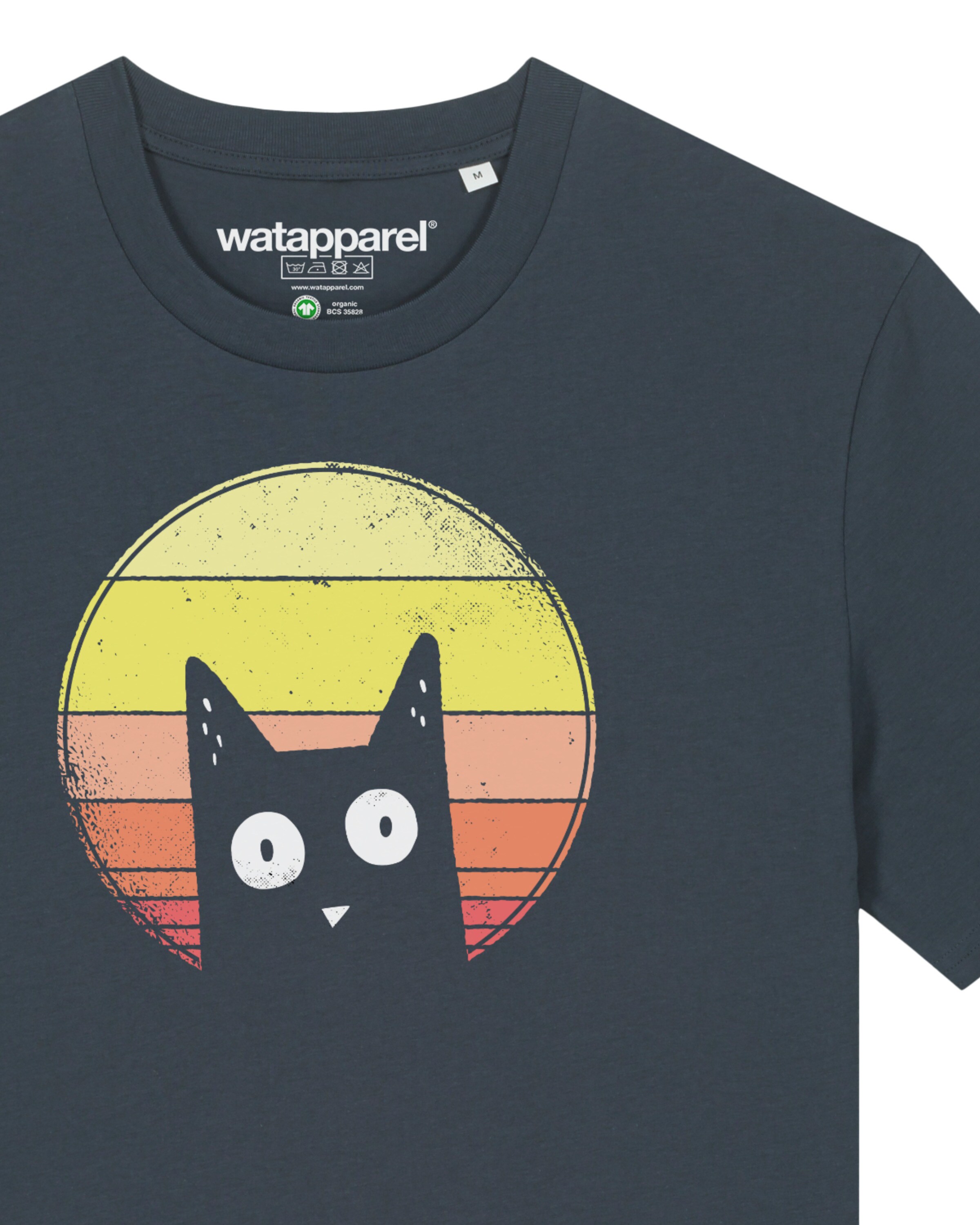 Maglietta 'Sunset Cat' di Watapparel in grigio