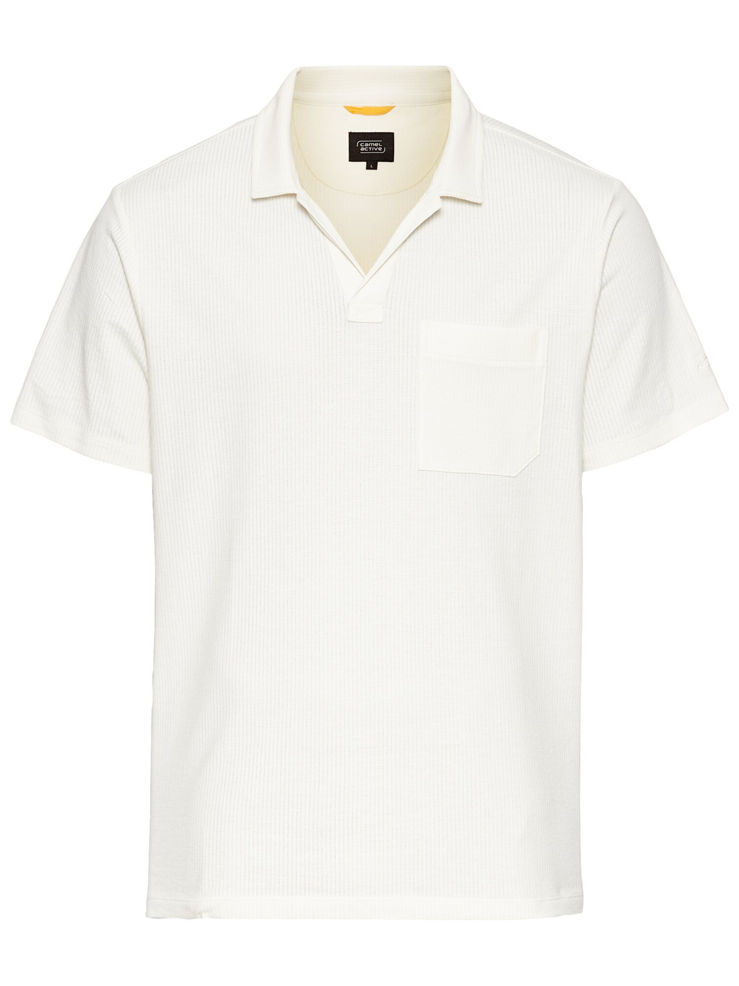 CAMEL ACTIVE Kurzarm Poloshirt mit Brusttasche in Weiß: Vorderseite