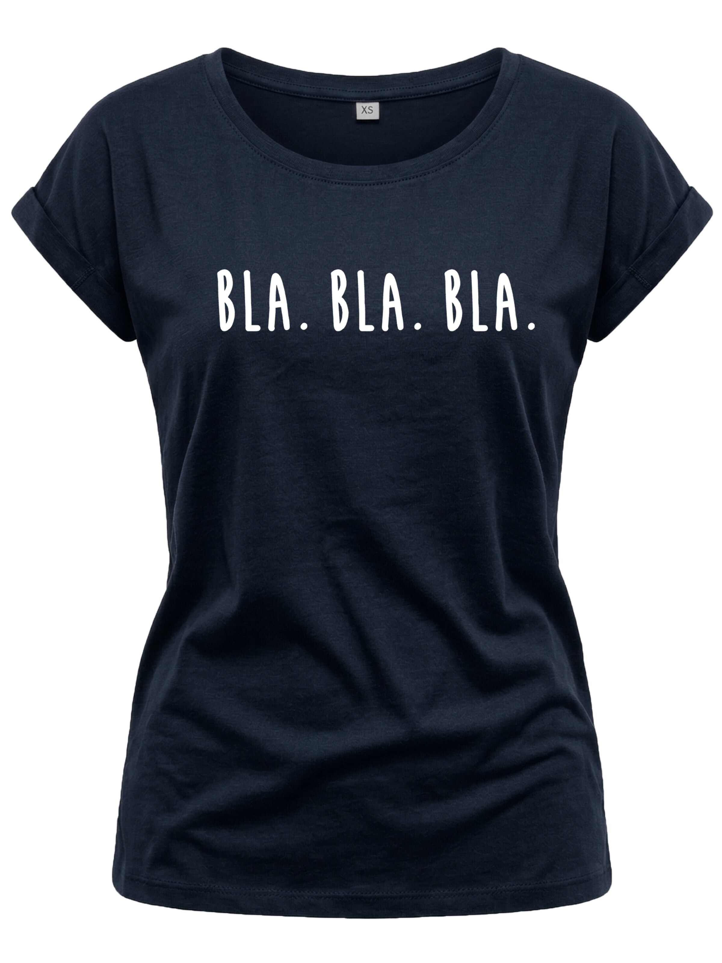 MAKAYA Shirt 'Bla Bla Bla' in Blue: front