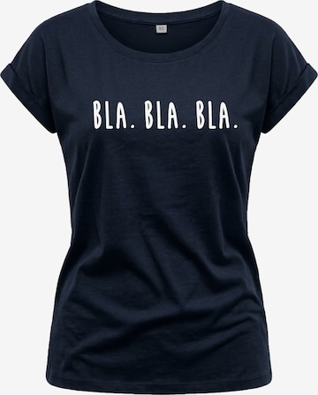 MAKAYA Shirt 'Bla Bla Bla' in Blue: front