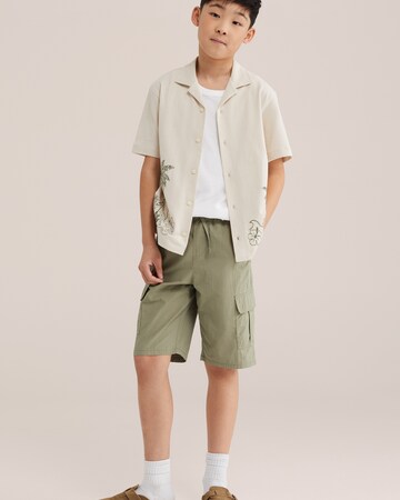 WE Fashion Regular fit Skjorta 'Jongens' i beige