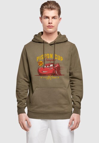ABSOLUTE CULT Sweatshirt 'Cars - Piston Cup Champion' in Grün: predná strana