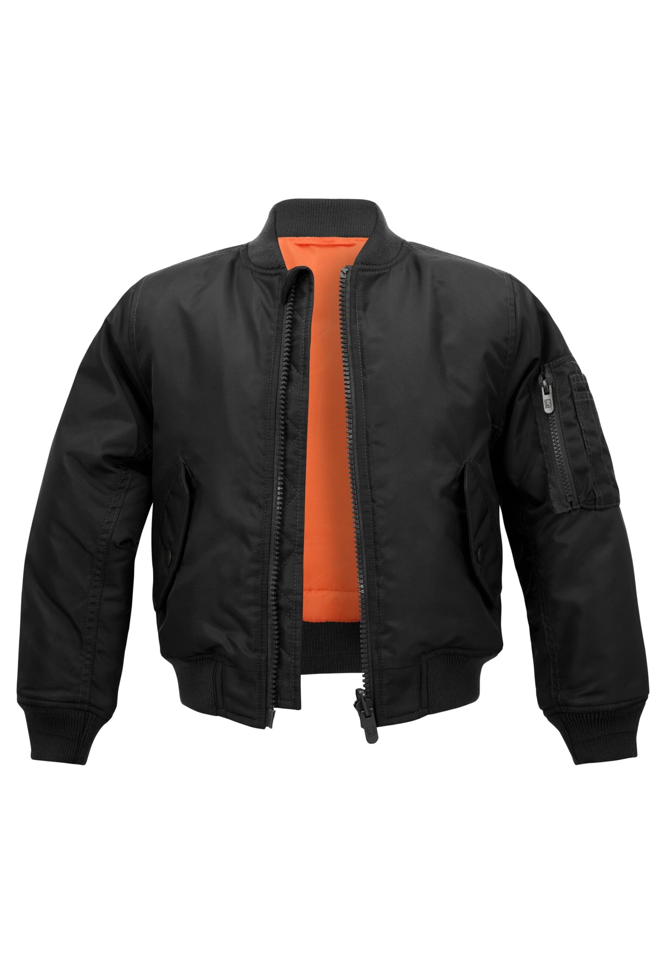 Brandit Between-season jacket in Black: front
