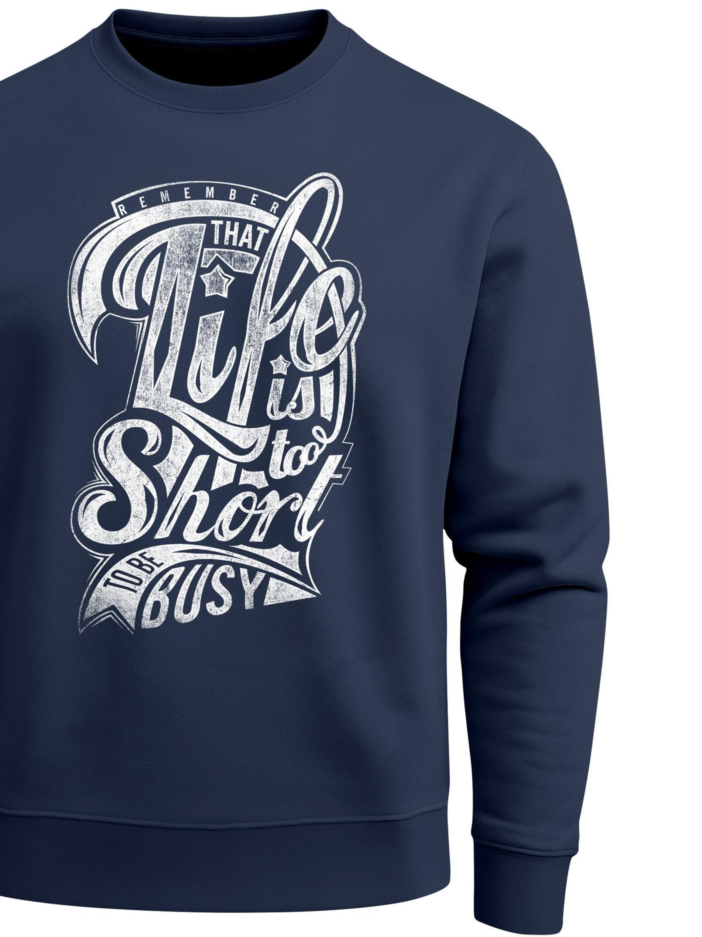 Neverless Sweatshirt 'Life is too Short' in Blue