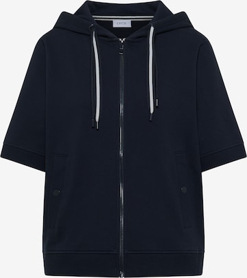 CECIL Zip-Up Hoodie in Blue: front
