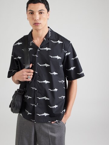 HUGO Regular fit Button Up Shirt 'Eligino' in Black: front