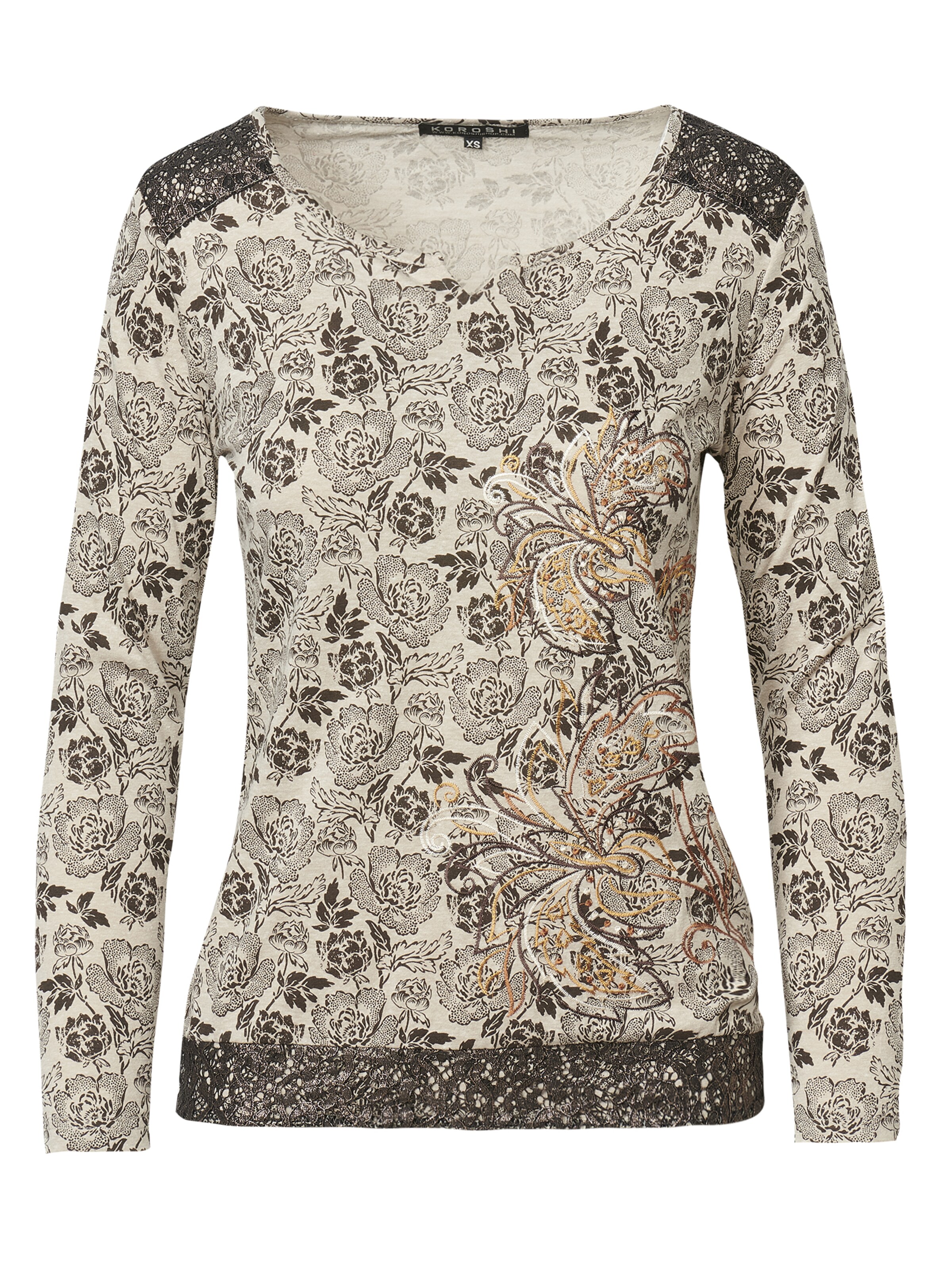 Maglietta di KOROSHI in beige: frontale