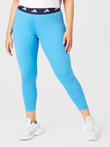 ADIDAS PERFORMANCE Skinny Workout Pants 'Techfit ' in Blue: front